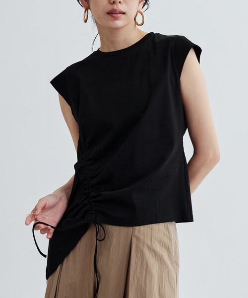 tシャツ イレギュラーシャーリングヘムカットソー レディース