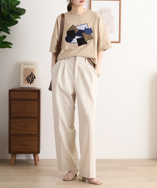 tシャツ EMAGO 異素材パッチワークＴシャツ レディース Emago tシャツ EMAGO 異素材パッチワークTシャツ レディース
