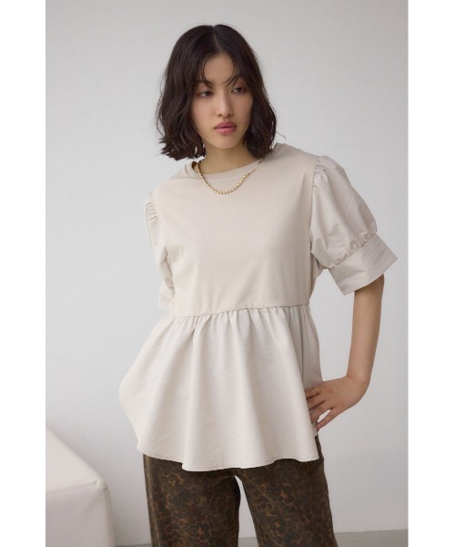 AZUL BY MOUSSY ブラウス シャツ 袖カフスペプラムトップス