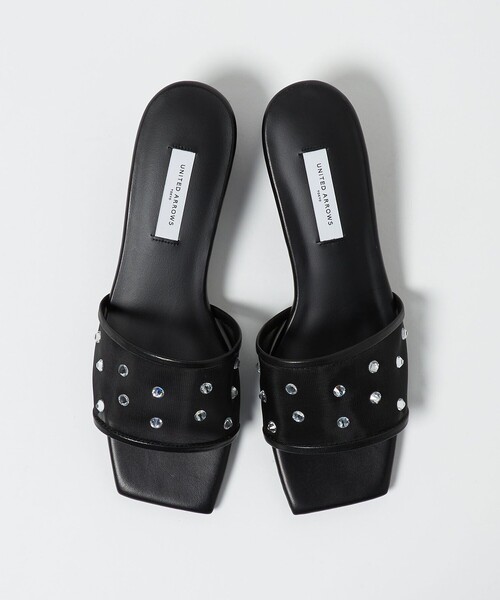 UNITED ARROWS サンダル メッシュ ビジュー ミュールサンダル