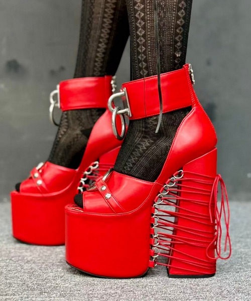 トッズ　ミュール　サンダル　ワンベルト　チャンキーヒール Charla Tedrick サンダル チャンキーヒール 厚底ベルトサンダル