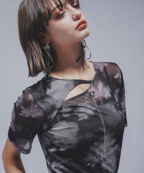 tシャツ BLURRYフラワーガラシアーＴ(HARE) レディース HARE tシャツ BLURRYフラワーガラシアーT(HARE) レディース
