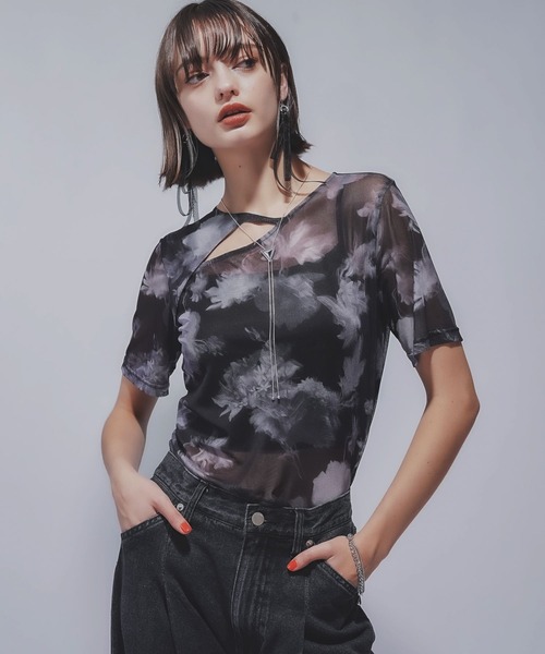tシャツ BLURRYフラワーガラシアーＴ(HARE) レディース HARE tシャツ BLURRYフラワーガラシアーT(HARE) レディース