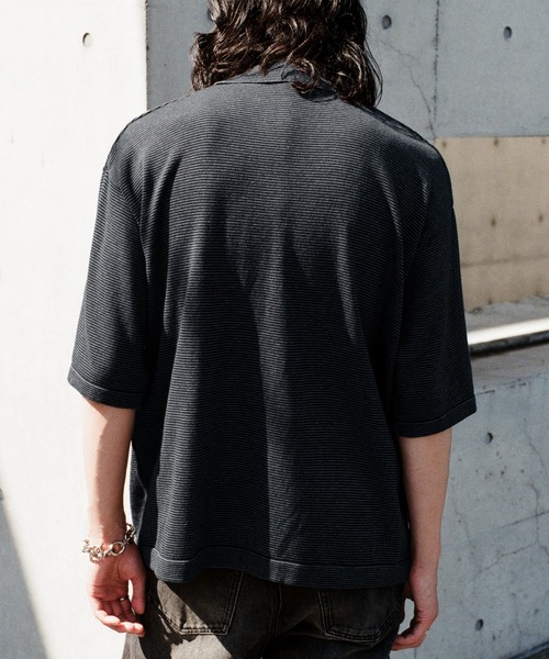 WYM LIDNM ポロシャツ PIN BORDER KNIT POLO メンズ : ZOZOTOWN