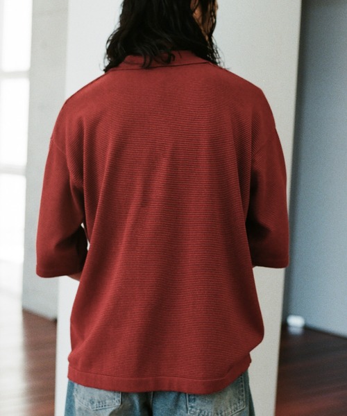 【新品・未開封】WYM LIDNM PIN BORDER KNIT POLO 赤 WYM LIDNM ポロシャツ PIN BORDER KNIT POLO メンズ : ZOZOTOWN