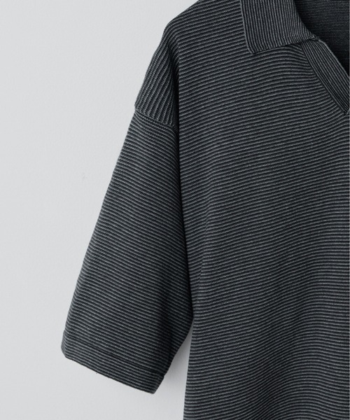 WYM LIDNM ポロシャツ PIN BORDER KNIT POLO メンズ : ZOZOTOWN