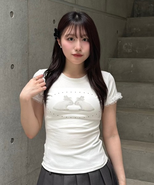 tシャツ ラビットフリルTシャツ レディース メンズ