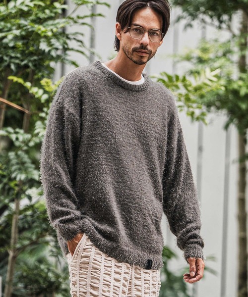 ニット+セーター Shaggy knit wjk セーター ニット mohair shaggy knit crew メンズ : ZOZOTOWN