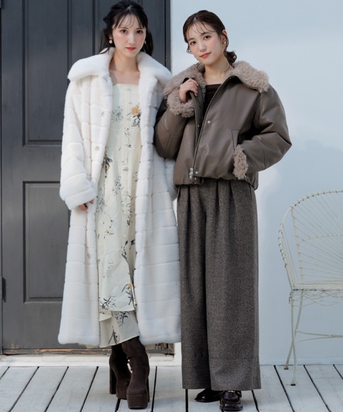 スラックス パンツ ハイウエストワイドフレアパンツ 秋服 レディース