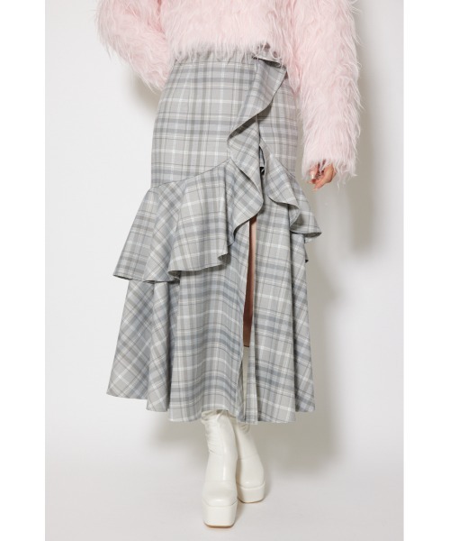 rienda（リエンダ） スカート フリルスリットハイウエストスコート