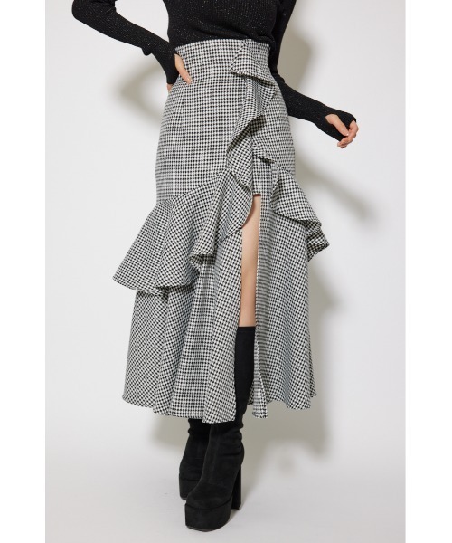 rienda フリルスリットハイウエストスカートショートパンツ Sサイズ rienda スカート フリルスリットハイウエストスコートショート