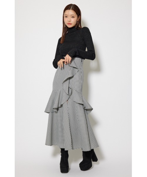 【rienda】フリルスリットハイウエストスカートショートパンツ rienda（リエンダ）の「フリルスリットハイウエストスカート