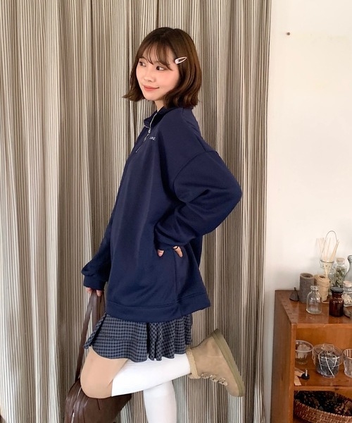 トレーナー スウェット 「25年秋冬新作」裏シャギーハーフジッププル