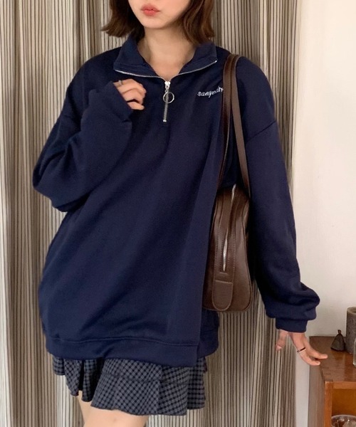トレーナー スウェット 「25年秋冬新作」裏シャギーハーフジッププル