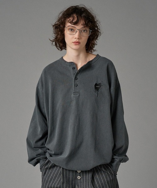 ONCILY tシャツ HENRY NECK LONG SLEEVE T-SHIRT /ヘンリー