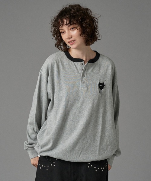 ONCILY tシャツ HENRY NECK LONG SLEEVE T-SHIRT /ヘンリー