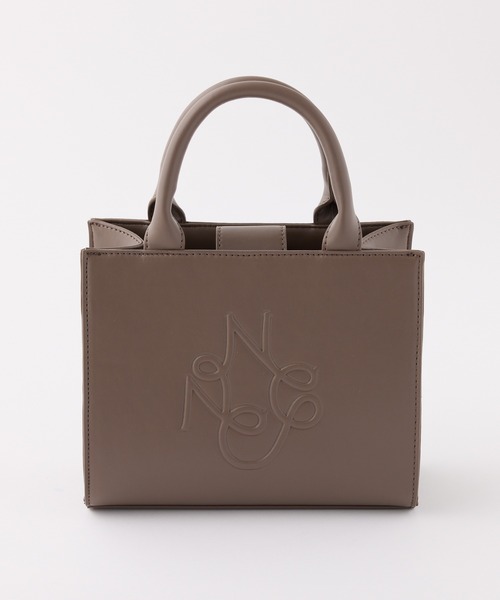【美品】NICE CLAUP ロゴモチーフエンボストートバッグベージュ 美品】NICE CLAUP ロゴモチーフエンボストートバッグベージュ