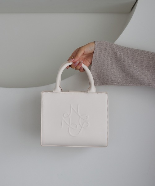 one after another NICE CLAUP トートバッグ ロゴモチーフエンボスミニ