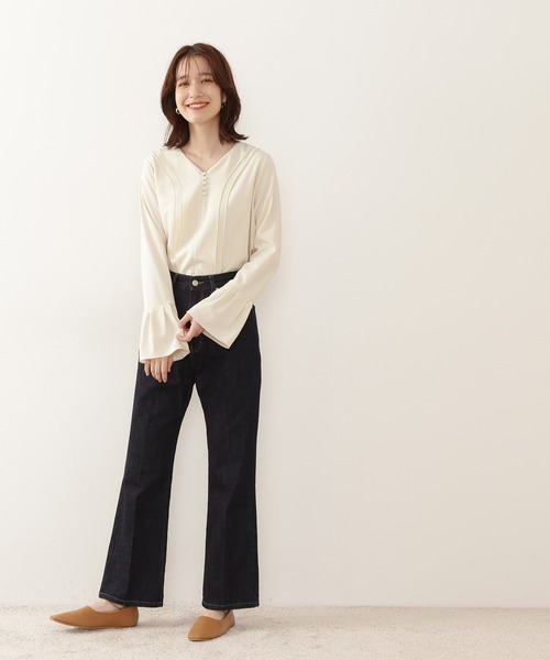 「N.（N. Natural Beauty Basic）」 長袖ブラウス MEDIUM イエロー レディース