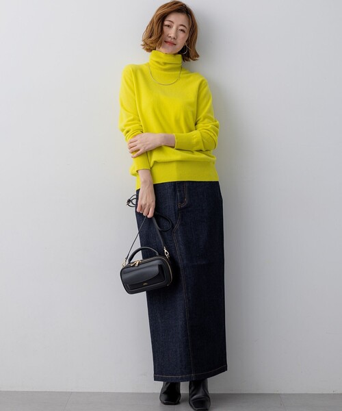 ニット セーター ピュアカシミヤ タートルネック レディース