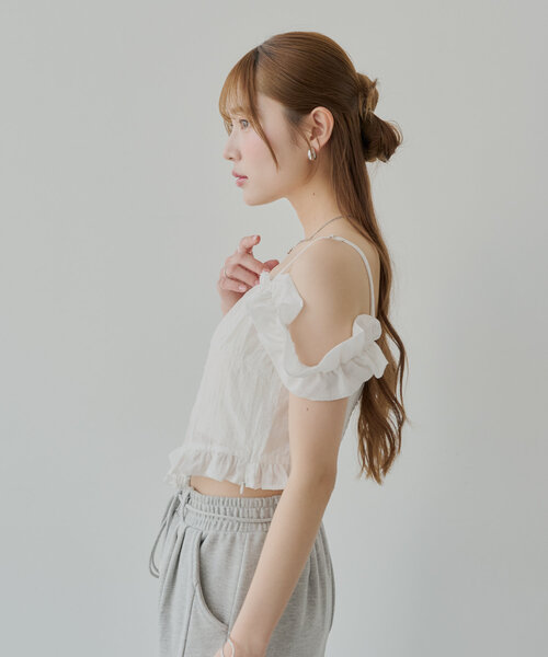 「Chico」 キャミソールブラウス FREE ブルー レディース_画像3