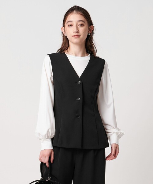 UNITED ARROWS ジレ　ベスト　ブラック UNITED ARROWS ベスト ジレ drapy テーラード レディース