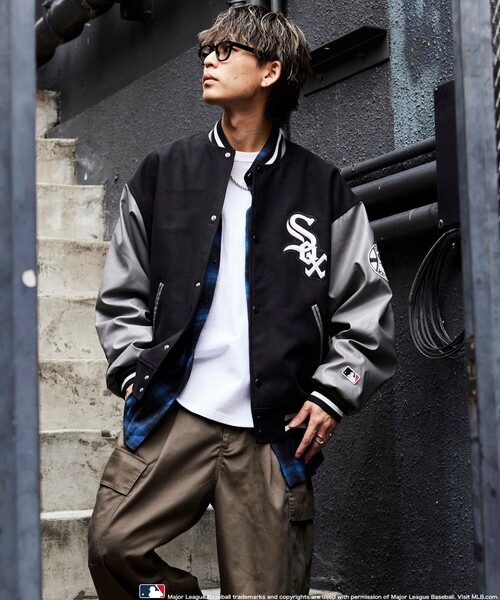 MLB 「PUBLUX」スタジャン LARGE ブラック メンズ : ZOZOTOWN Yahoo!店