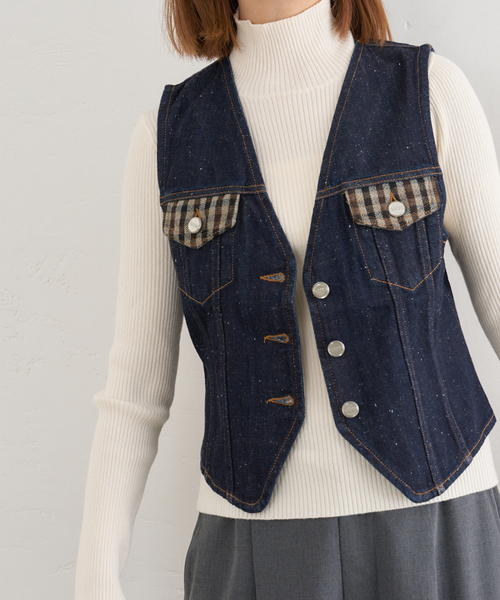 GANNI キルティング ノースリーブベスト U by SPICK&SPAN（ユーバイスピックアンドスパン） ベスト ジレ GANNI