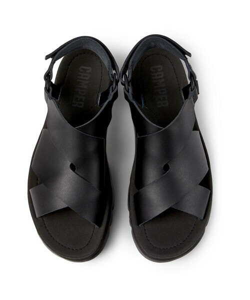 「CAMPER」 フラットサンダル 23.5cm ブラック レディースの画像