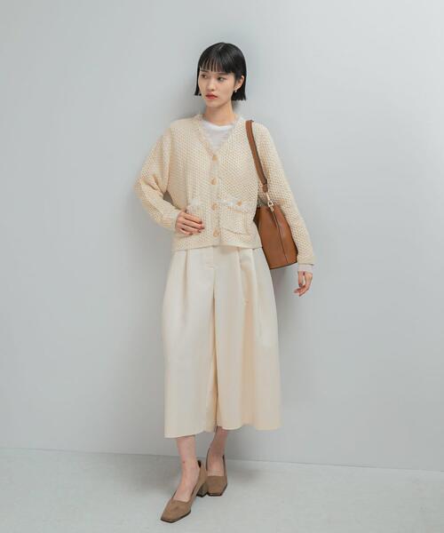 カーディガン ツイードVネックカーディガン レディース : ZOZOTOWN