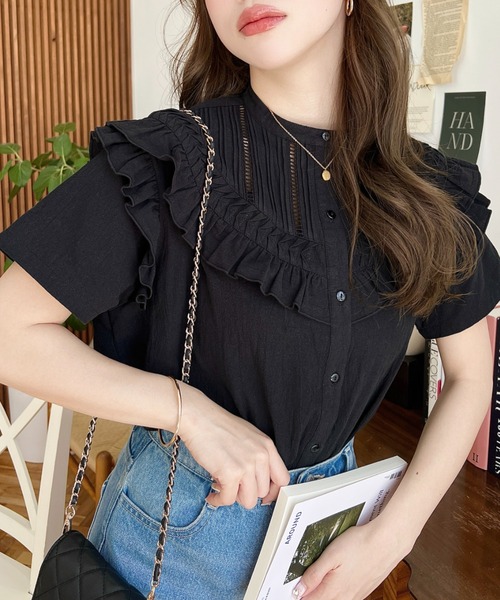 「moment+」 半袖ブラウス M オフホワイト レディース_画像9