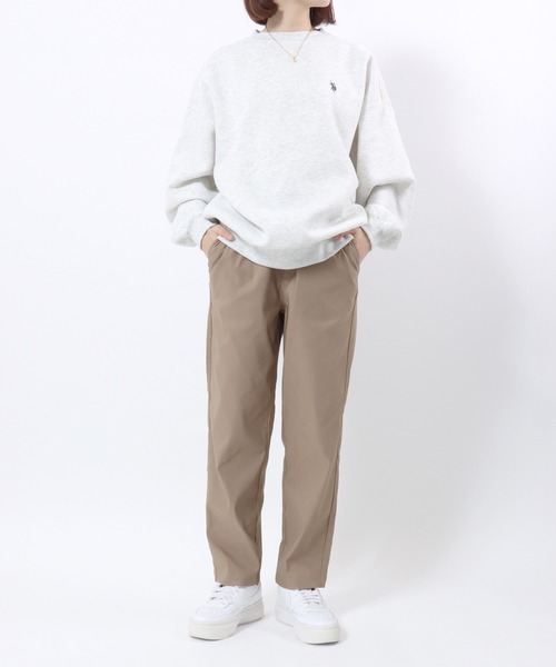 チノパン 裏起毛 ストレッチ ストレートシルエットパンツ/カラー