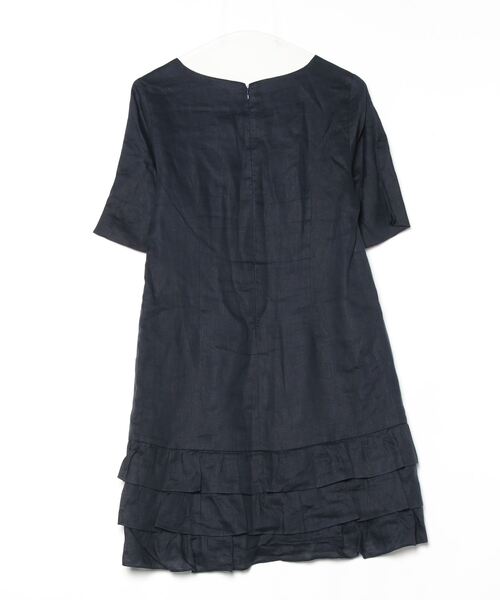 「ESTNATION bis」 半袖ワンピース 38 ネイビー レディース_画像2