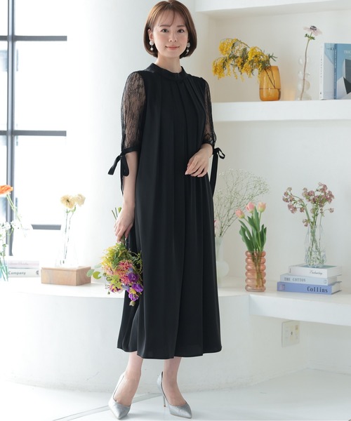 「PREFERIR」 「h.haremode」半袖ワンピース SMALL ブラック レディース_画像5