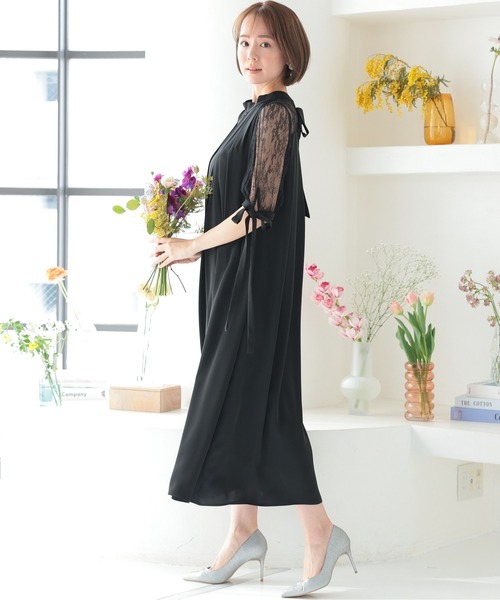 「PREFERIR」 「h.haremode」半袖ワンピース SMALL ブラック レディース_画像9