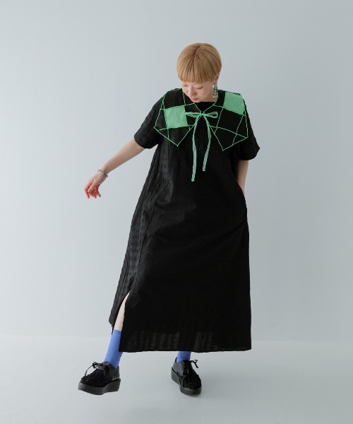 「unica」 半袖ワンピース F レッド レディース_画像7