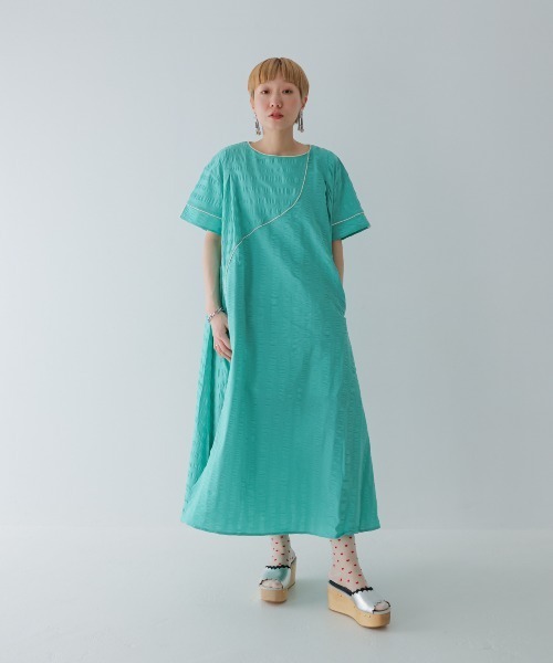 「unica」 半袖ワンピース F レッド レディース_画像8