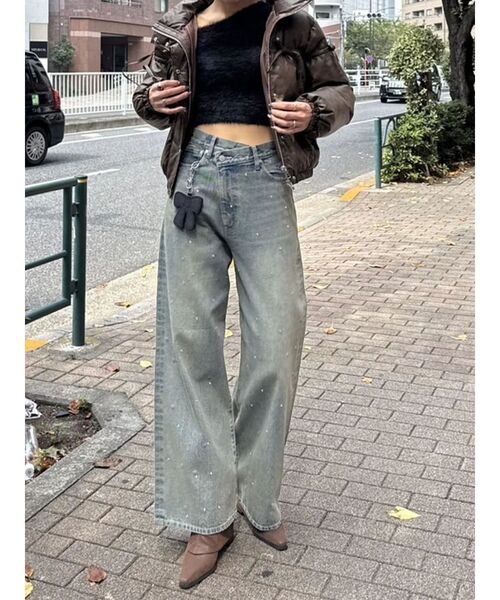 EMODA エモダ リボンパッファーダウンブルゾン アイボリー EMODA ドッキングリブダウンブルゾン（アイボリー） -ファッション通販