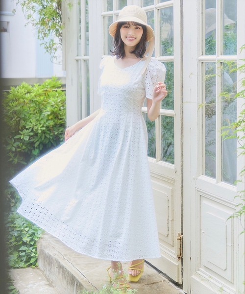 「SWINGLE」 半袖ワンピース FREE クリーム レディース_画像3