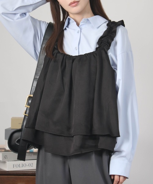 Social GIRL（ソーシャルガール） ショート丈 ショルダーギャザー