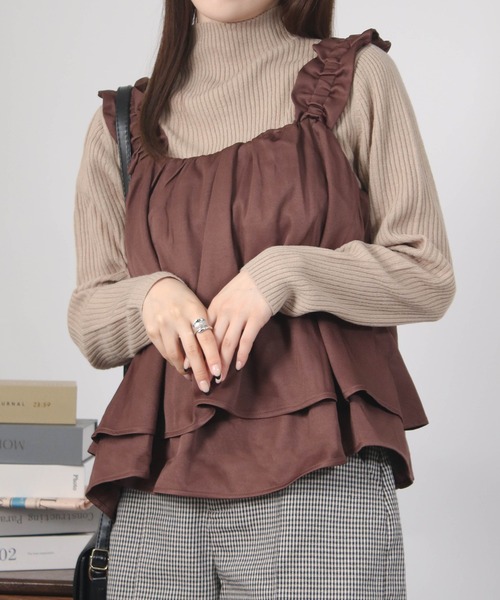 Social GIRL（ソーシャルガール） ショート丈 ショルダーギャザー