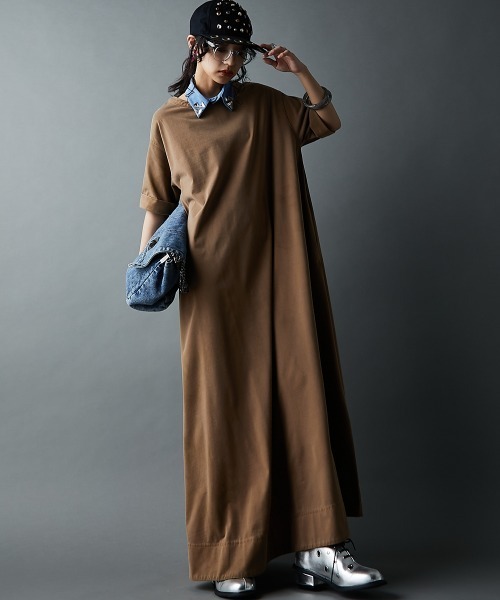 「GEVS.」 「SMILELAND」半袖ワンピース M サックスブルー レディース_画像9