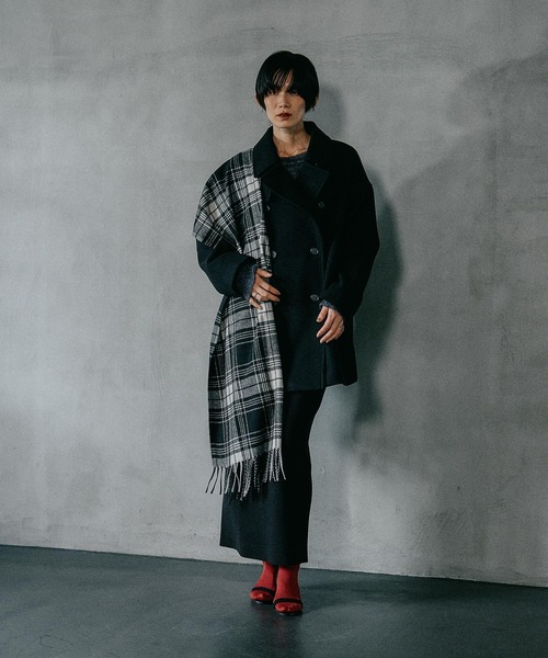 LEPSIM（レプシィム） ストール マフラー 洗えるチェック柄ストール