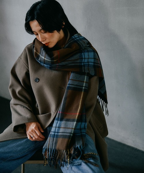 CompactWOOL　チェック柄　ストールマフラー LEPSIM（レプシィム） ストール マフラー 洗えるチェック柄ストール