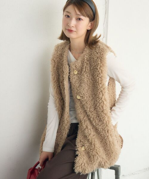 【レア品】LOVEGIRLSMARKET レディース 豚皮 ガンホルダーベスト Fレザー×ボアリバーベスト[品番：RTGW0005939]｜RETRO GIRL（レトロ