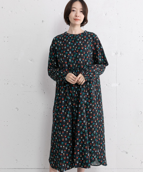 POU DOU DOU（プードゥドゥ） ワンピース フラワープリント切替