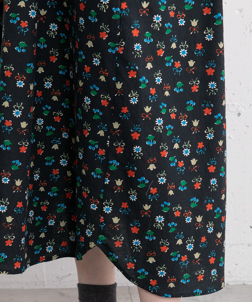 POU DOU DOU（プードゥドゥ） ワンピース フラワープリント切替