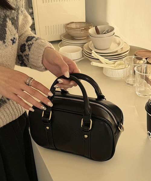 【未使用近】FOSSIL フォッシル レザー 2WAY ボストン バッグ 黒 別注】L'Avenir Aster レザー 2Wayボストンバッグ （ボストンバッグ