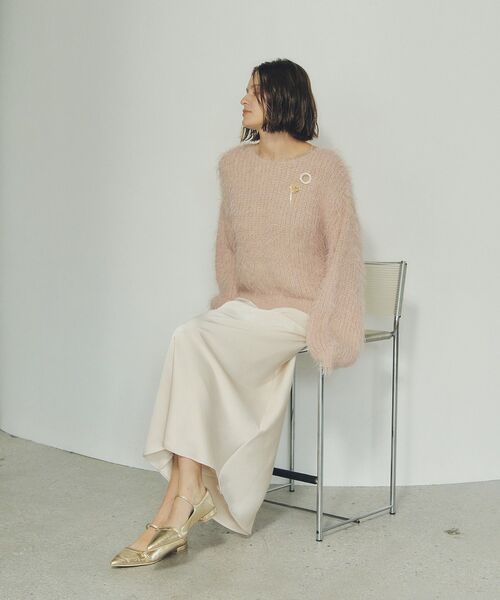 YECCA VECCA（イェッカヴェッカ） ニット セーター ラメシャギーボート