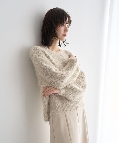 YECCA VECCA（イェッカヴェッカ） ニット セーター ラメシャギーボート